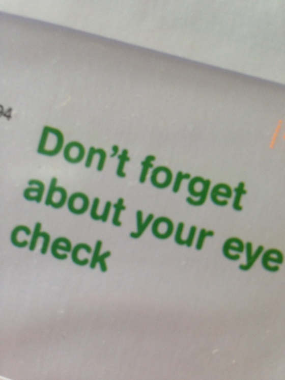 Don't forget about your eye check