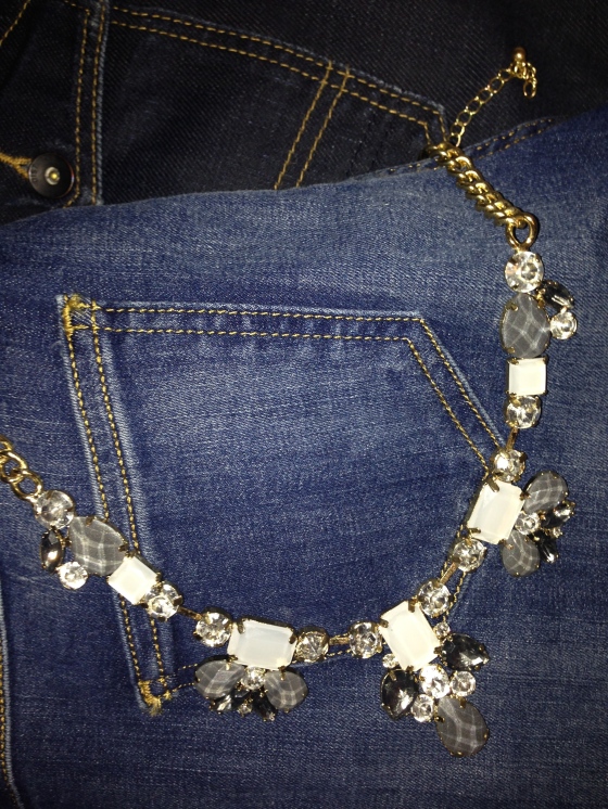 Grey Jewelled Collar Necklace